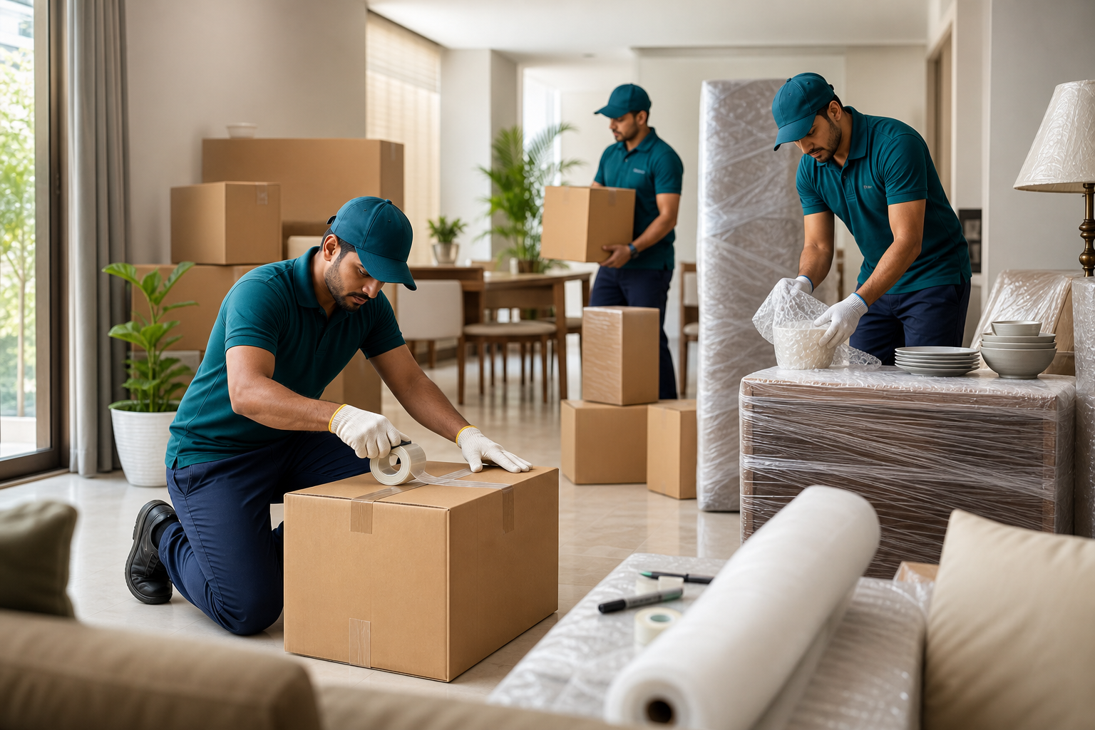 Chakrawarti Packers and Movers team packing household goods in Jabalpur